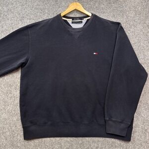Tommy Hilfiger Sweatshirt Mens XL Navy Blue Crewneck Embroidered Logo Vintage